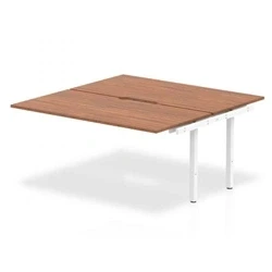 Image of Evolve B2B Ext Kit White Frame Bench Desk 1600 Walnut BE187