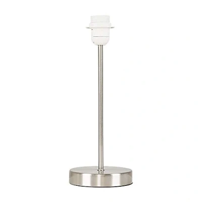 Image of Modern Standard Table Lamp Base in a Brushed Chrome Metal Finish