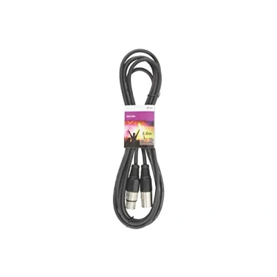 Image of QTX 3m 3 pin XLR DMX Flexible Extension Cable Stage Lighting Theatre Patch DJ