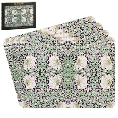 Image of Lesser &amp; Pavey William Morris Midnight Pimpernel Lovely Floral Design Set of 4 Matching Placemats