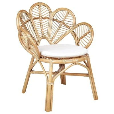 Image of Beliani Peacock Chair Boho Indoor Garden Patio Rattan Seat Natural Florentine II