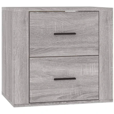 Image of vidaXL Wall mounted Bedside Cabinet Grey Sonoma 50x36x47 cm