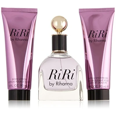 Image of Rihanna Riri For Women 3 Pc Gift Set 3.4Oz Edp Spray, 3Oz Body Lotion, Bath &amp; Shower Gel