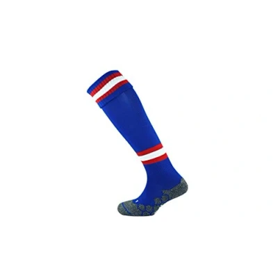 Image of Mitre Junior Division Tech Football Socks Long Sport Sock Lightweight Breathable Mesh, Navy/Scarlet/White, (3 UK 6 UK)