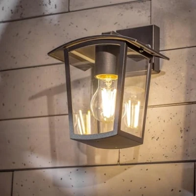Image of CGC Lighting Black Outdoor Outside Lights Traditional Contemporary Waterproof Lampholder Weatherproof Porch Patio Door Wall Terrace Garden (Large Downlight)