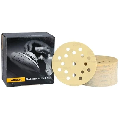 Image of Mirka Gold Universal sanding Paper Ø 125mm Grip 17 hole, grit P400, 100 pcs / For plaster, filler, chipboard, wood, varnish