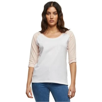 Image of Urban Classics Ladies 3/4 Contrast Raglan TEE Print Tshirt, Women&#039;s, Size: Small, White