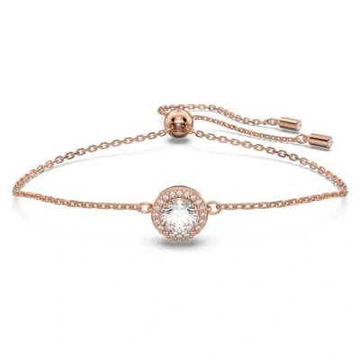 Image of Swarovski Constella bracelet, Round cut, White, Rose gold tone plated