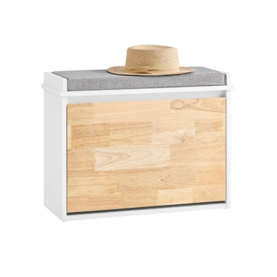 Image of Hallway Shoe Bench Rack Cabinet with Seat Cushion,FSR179 K WN Sobuy