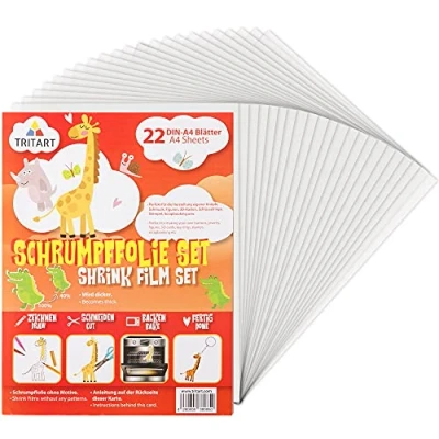 Image of Tritart shrink film I 22 films for crafts children and adults printable transparent craft DIN A4