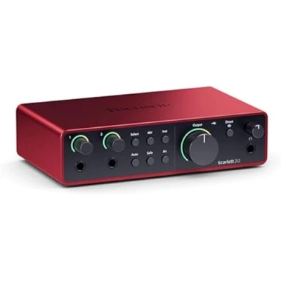 Image of Focusrite Scarlett 2i2 4th Gen USB Audio Interface for Recording, Songwriting, Streaming and Podcasting — High Fidelity, Studio Quality All the Software You Need to Record