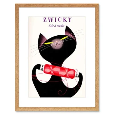 Image of Wee Blue Coo Vintage Black Cat Advert New Art Picture Framed Wall Print