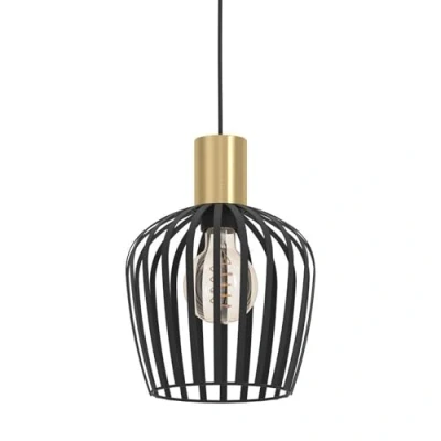 Image of EGLO Empoli pendant light, black/brass coloured