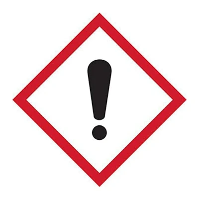 Image of Irritant Exclamation Mark GHS Label Health &amp; Safety Warning Self Adhesive Vinyl Sticker 50mm x Pack of 10