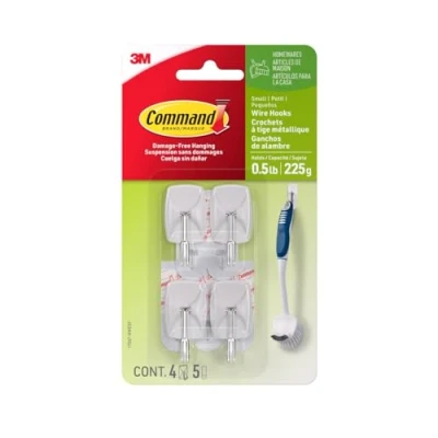 Image of Command Wire Hooks, Decorate Damage Free, Holds 0.5 lbs, White, Indoor Use, 4 5 Strips