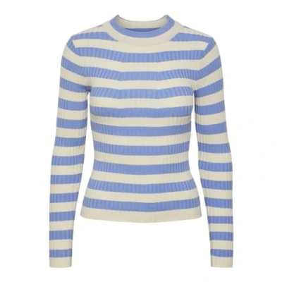 Image of PIECES Women&#039;s Pccrista LS O Neck Knit Noos Bc Sweater, Hydrangea 1, XS