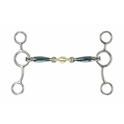 Image of Shires Blue Sweet Iron Tom Thumb With Lozenge Horse Bit 6&quot;, Bluee