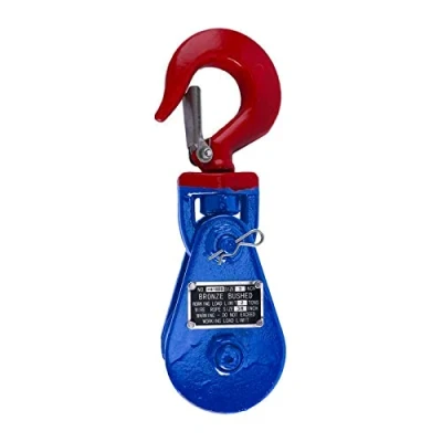 Image of FreeTec Wire Rope Pulley Block 2 Ton Snatch with Swivel Hook and Latch