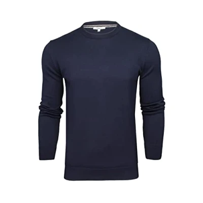 Image of Xact Mens Cotton Crew Neck Jumper (Dark Navy) M