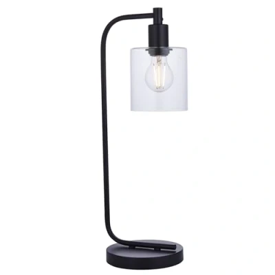 Image of Toledo Complete Table Lamp Matt Black, Clear Glass