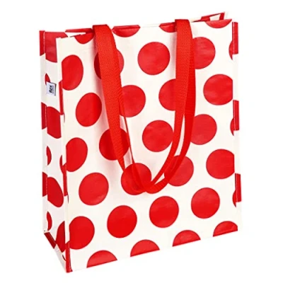 Image of Rex London Red On Cream Spotlight Reusable Shopping Bag