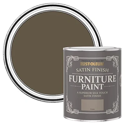 Image of Rust Oleum Brown Furniture Paint in Satin Finish Cocoa 750ml