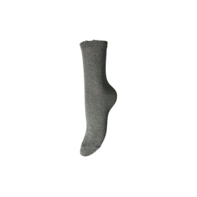 Image of PIECES Women&#039;s Pcsebby Glitter Long 1 Pack Socks Noos, Deep Lichen Green/Detail: Toned Lurex, One Size