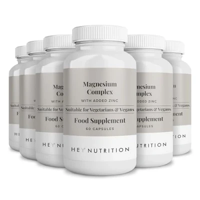 Image of Hey Nutrition Magnesium Complex High Strength 205mg Supplement Zinc, Vitamin D3 Muscle &amp; Bone Health, Nerve Function Energy Support UK Manufactured Non GMO 6 Pack 360 Vegetarian Capsules