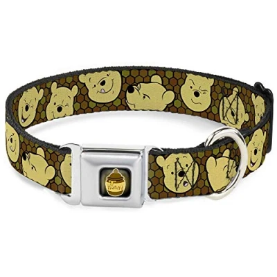 Image of Buckle Down dc wdy273 l dyhp honey pot full color black/browns dog collar, large/15 26 inch