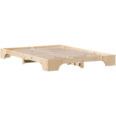 Image of vidaXL Bed Frame Natural Solid Pine Wood 140 x 200 cm Durable