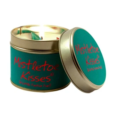 Image of Lily Flame Mistletoe Kisses Tin, Blue