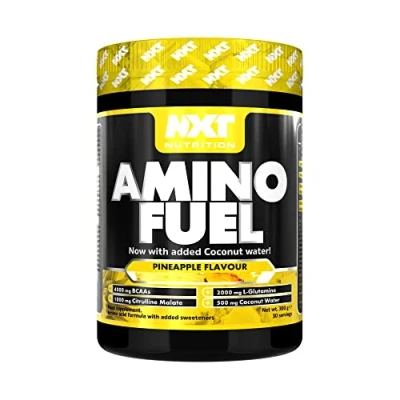 Image of NXT Nutrition Amino Fuel Energy Drink BCAAs Acids with Beta Alanine, Vitamin D3 and Citrulline Malate for Performance, Endurance Support (Pineapple)