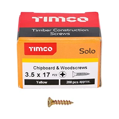 Image of TIMCO Solo Chipboard &amp; Woodscrews Gold 3.5 x 17 Box of 200