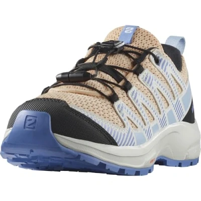Image of Salomon XA PRO V8 J Unisex Hiking shoes for kids, Size: 12.5K, Peach quartz/vanilla ice/provence Textile/synthetics