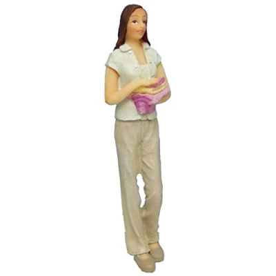 Image of Melody Jane Dolls House People Modern Woman Carrying Towels 1:12 Resin Figure