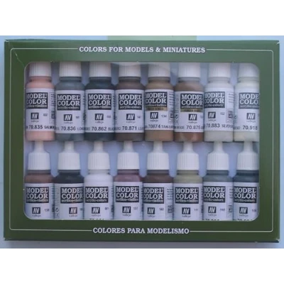 Image of Vallejo Model Color Equestrian Colors Acrylic Paint Set Assorted Colours (Pack of 16)