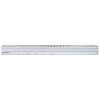 Image of Ruler Made of Aluminium 30 cm Double Scale