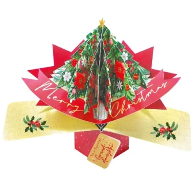 Image of Granddaughter Christmas Card 3D Xmas Tree Pop Up Cards POP066X07