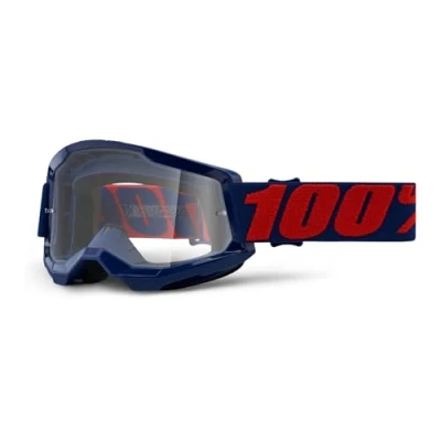 Image of 100% Motocross Brille Strata 2 Klar, Masego Dunkelblau Rot, HU GOG 1055