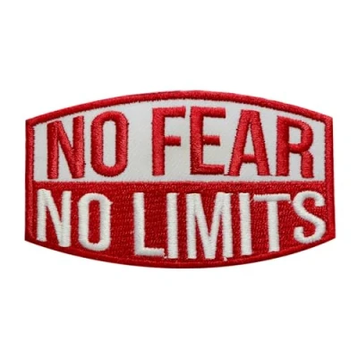 Image of No Fear Limits Patch, Humurous Embroidered Iron on Sew Patch Badge for Clothes etc. 9X5cm
