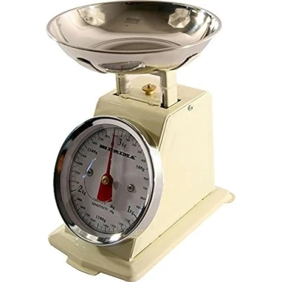 Image of 3kg Traditional Retro Mechanical Kitchen Weighing Scales (Cream)