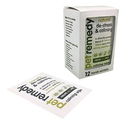 Image of Pet Remedy Natural Effective Calming De Stress Anxiety Relief Dogs Cats Horses (Calming Wipes)