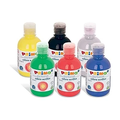 Image of PRIMO 6 Acrylic Colors in Bottle of 300 ml, Multicolor, (Pack 6), 400TA6ASS