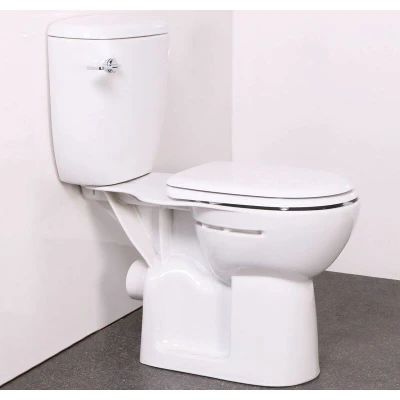Image of NymaPRO Comfort Height Close Coupled Toilet with Pan, Cistern &amp; Dark Blue Seat WARESET/DB