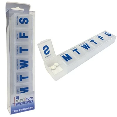 Image of MEDISURE 7 Day Weekly Handy Convenient Extra Large Letters Pill Tablet Box CASE Holder Organiser (MS06700)