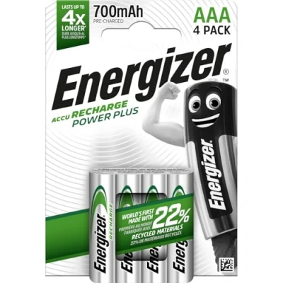 Image of Energizer Rechargeable Battery AAA, Recharge Power Plus, 4 Pack