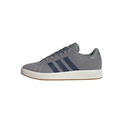 Image of adidas Men&#039;s Grand Court Base 00s Shoes, Grey Three/Dark Blue/Off White, 11 UK