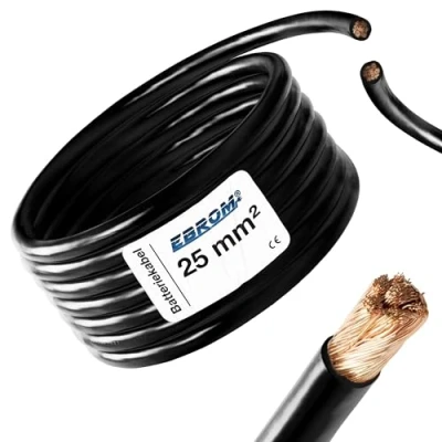 Image of 3 Metre Battery Cable Black H07V K 25 mm² 99.9% OFC Copper m (3M)