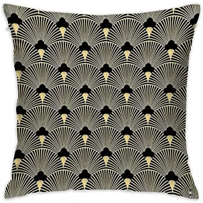 Image of Sotyi ltd Art Deco, Fan Pattern, Vintage,1920 Era Home Decorative Throw Pillow Case Cushion Cover for Gift Couch Bed Car 18&quot; x18&quot;