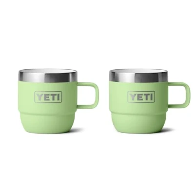 Image of YETI Rambler Espresso Mug, Vacuum Insulated Stainless Steel Stackable Key Lime, 2 Pack 6 oz (177 ml)
